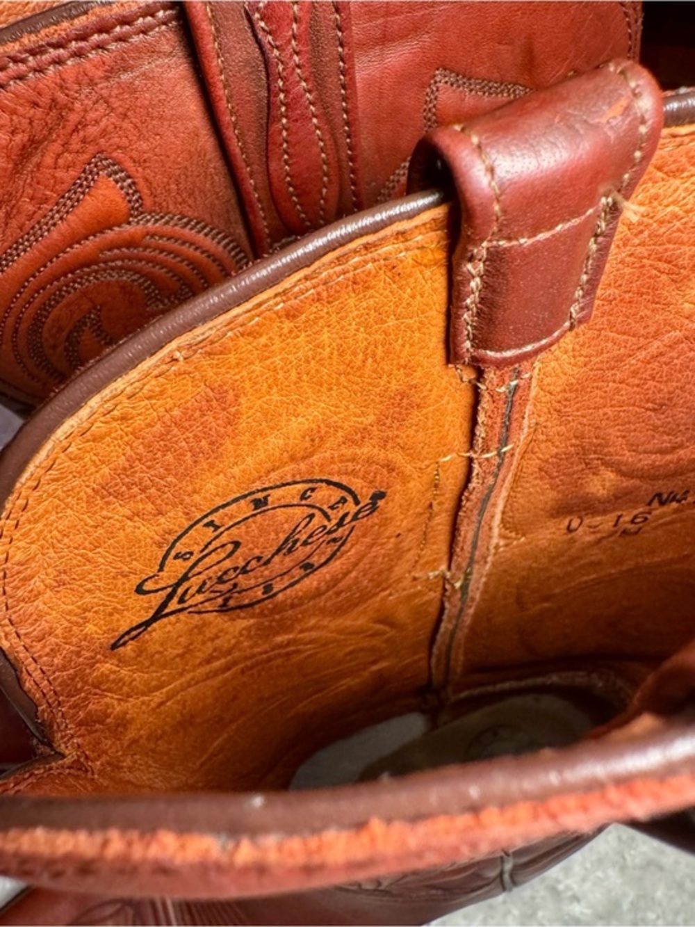 Lucchese Brown Leather Western Cowboy Boots women’s size 9B - Picture 8 of 11